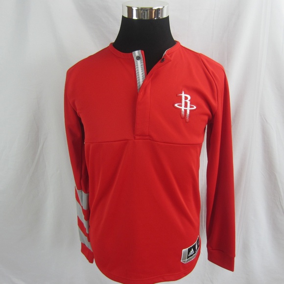 Adidas NBA Houston Rockets Quarter Snap Shirt Sz S - Picture 1 of 8